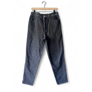 Vintage GUESS by Georges Marciano Black High-Waisted Tapered Jeans Sz 32 USA